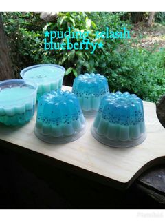 Foto resep *puding selasih blueberry*