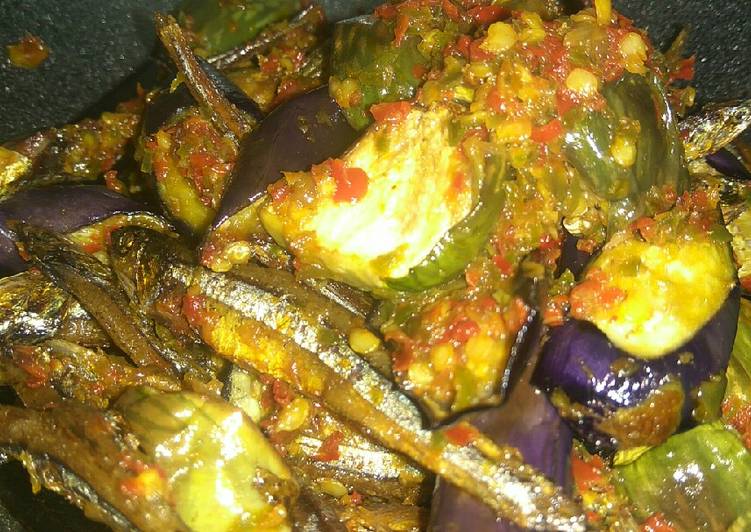 Sambal terong & ikan teri simple