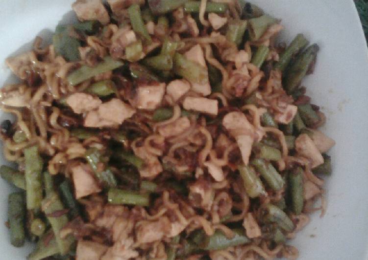 Resep Oseng kacang sedaap mie ayam + tahu mentah Anti Gagal