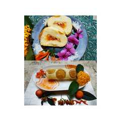 A picture of Orange roll cake.