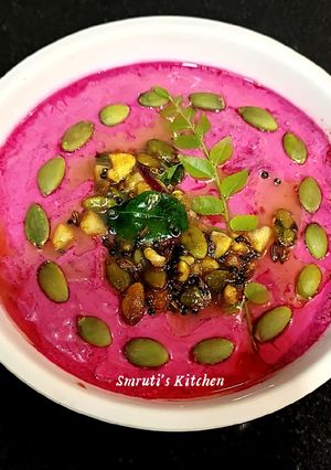 A picture of Beetroot Raita.