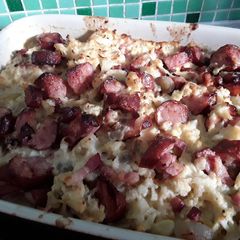 Sig's Hearty Cauliflower Bake with Krakauer Sausages A picture of Sig's Hearty Cauliflower Bake with Krakauer Sausages.