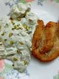 Pollo con salsa roquefort y setas