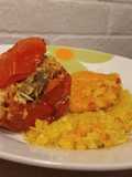 Tomate relleno y hamburguesas de calabaza