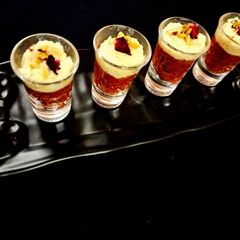 Carrot Halwa Rabdi Shots A picture of Carrot Halwa Rabdi Shots.