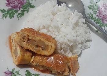 Masakan Populer Dadar Gulung Sosis Oregano dengan Saus Tomat Keju Ala Warung