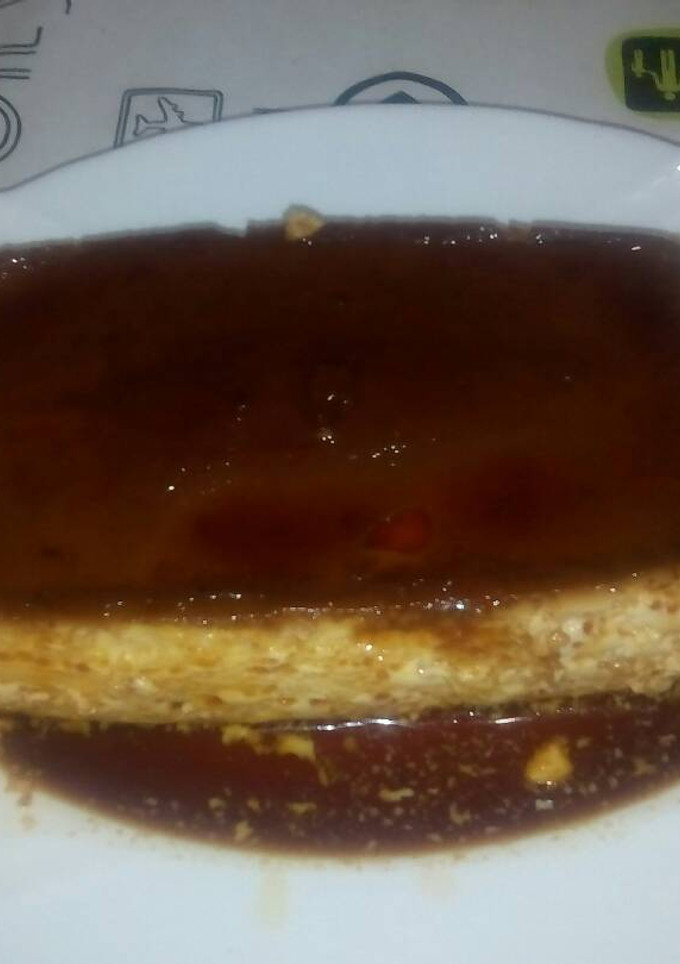 Una foto de Flan de chocolate blanco