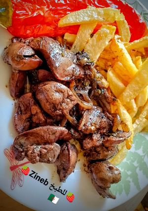صورة لوصفة كبدة الدجاج بالبصل والثوم🧄🧅🌯