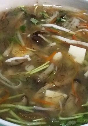 Hình của món Súp tóc tiên chay dinh dưỡng.