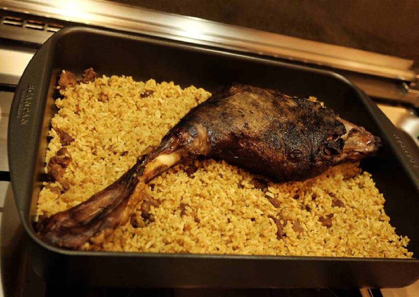 Nasi biryani paha kambing