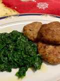 Spinaci e polpette di nasello