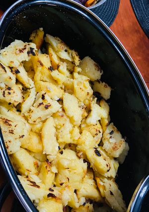 Hagymás kacsazsíros krumpligánica recept fotója