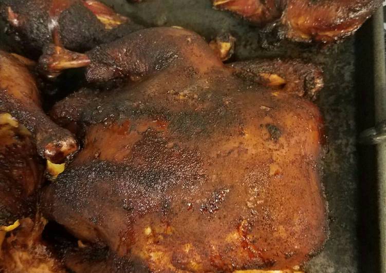 Smoked whole chicken and turkey legs