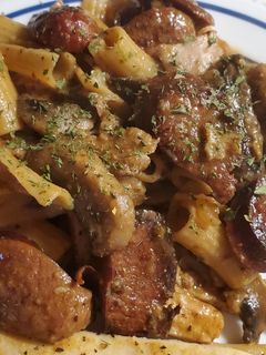 A picture of Creamy Cajun Chicken Sausage Pasta.