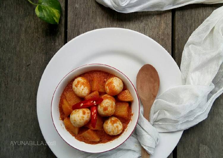 (5)Balado telur puyuh+kentang