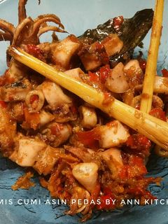 Foto resep Tumis cumi asin pedas