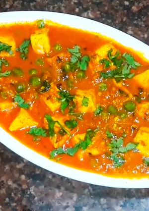 A picture of #Matar paneer restaurant style.