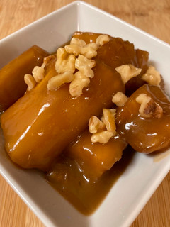 A picture of Singkong Gula Jawa/Sweet Cassava Indonesian Style.