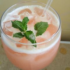 A picture of Pineapple Raspberry Agua Fresca.