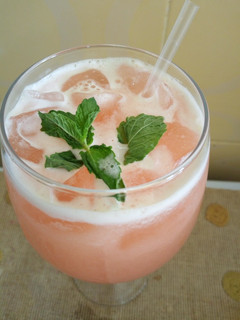 A picture of Pineapple Raspberry Agua Fresca.
