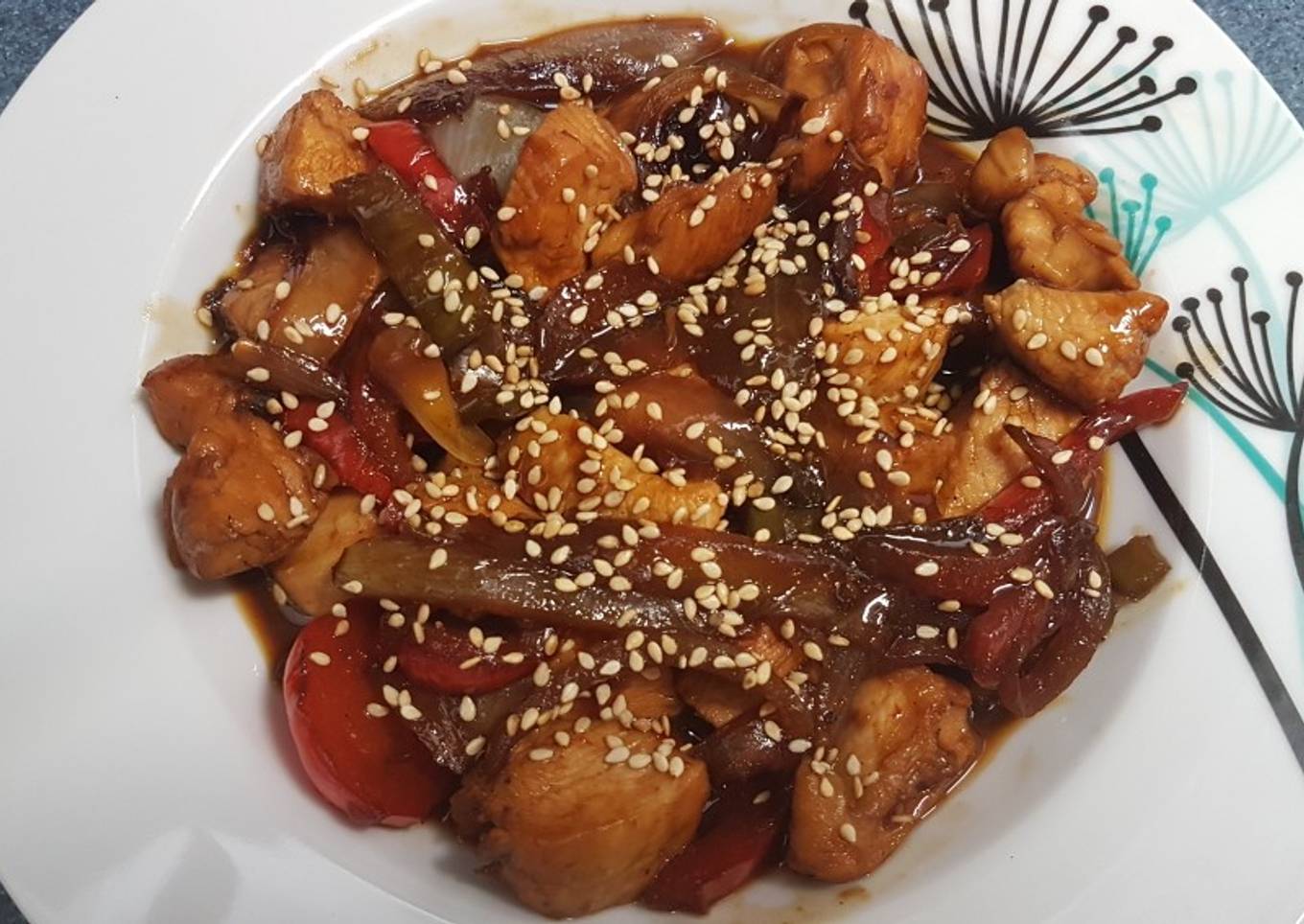 Pollo teriyaki rápido