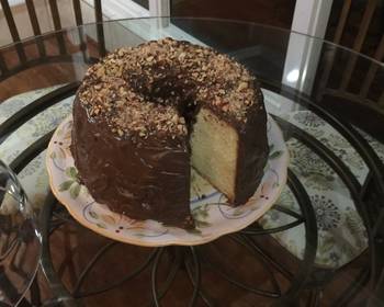 Easy Fast Cooking Butter pound cake with chocolate almond frosting Delicious and Healthy