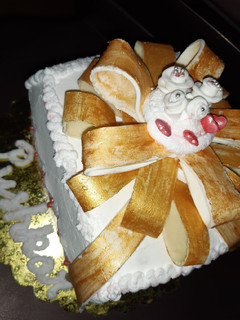 A picture of Gift box cake.