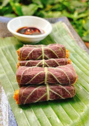 Hình của món Lá mơ lông cuốn đậu hũ.