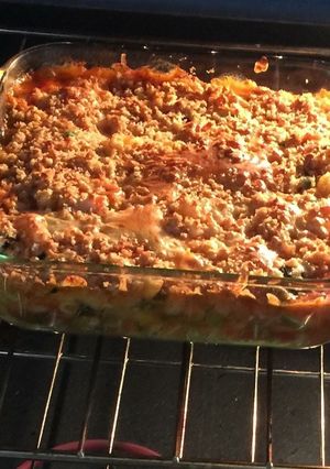 A picture of Baked vegetable casserole.