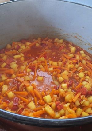 Édes-savanyú ragu cukkiniből recept fotója