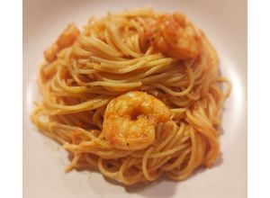 Une photo de Pâte aux scampis à la crème de tomate