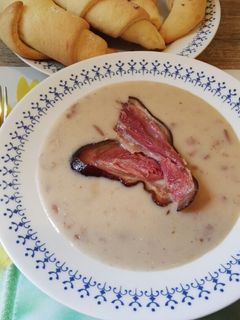 Babfőzelék, füstölt csülökkel recept fotója