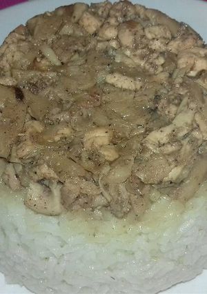 Foto resep Nasi tim ayam jamur