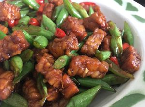 Foto resep Oseng Buncis tempe cabe merah pedas manis