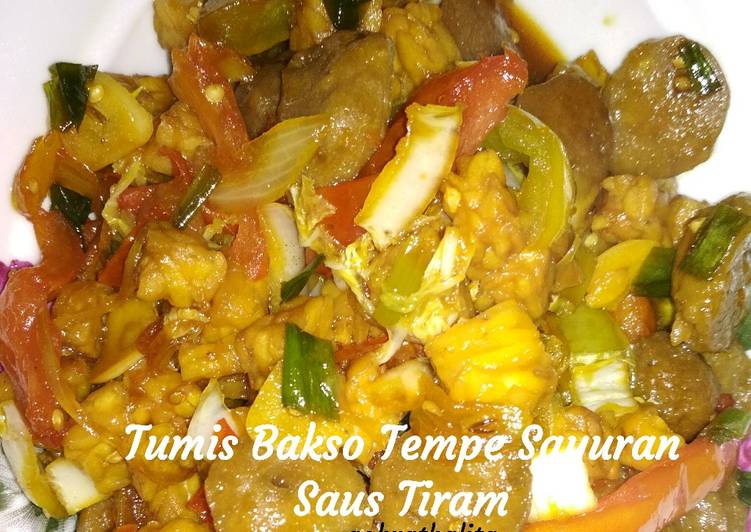 48. Tumis Bakso Tempe Sayuran Saus Tiram