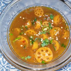 A picture of Tamarind sauce Lotus stem.