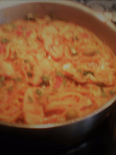 Una foto de Pechuga de pavo con pasta o espagueti