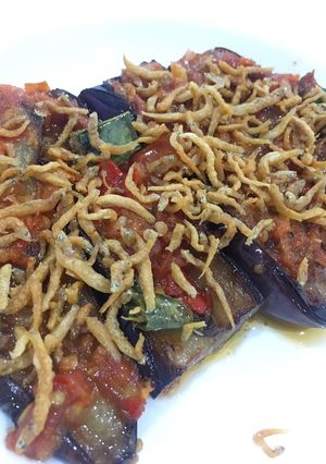 Foto resep Terong Balado dengan topping Teri Medan