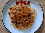 Gambar spaghetti bolognese with corned beef