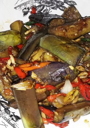 Foto resep Tumis terong teri pedas
