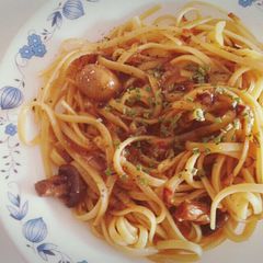A picture of Maple Syrup Mushroom Pasta.
