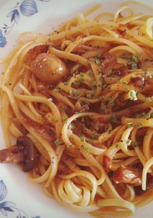 A picture of Maple Syrup Mushroom Pasta.