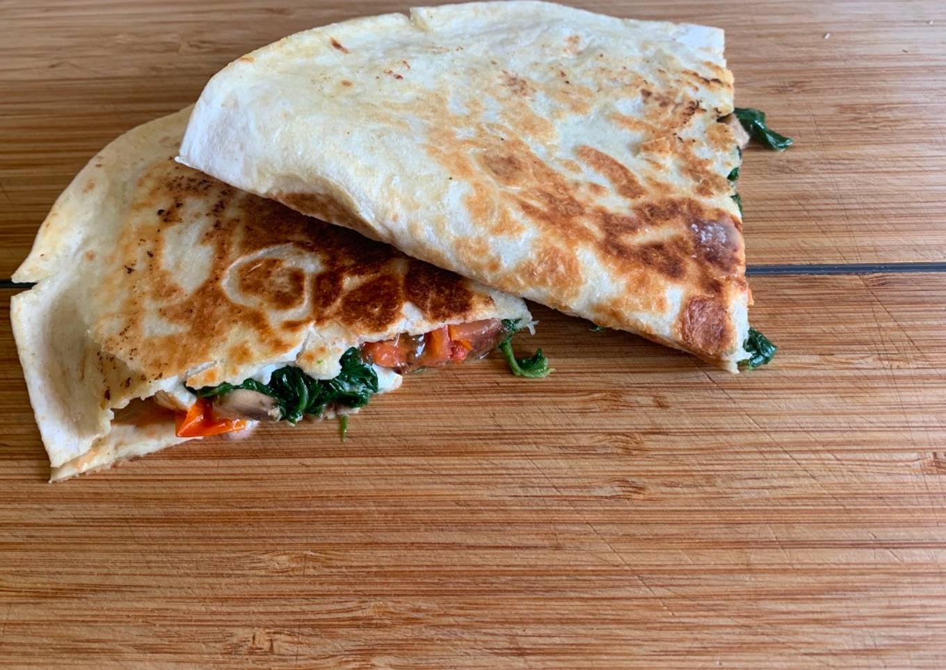 Spinach, Tomato & Feta Quesadillas