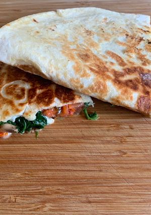 A picture of Spinach, Tomato & Feta Quesadillas.