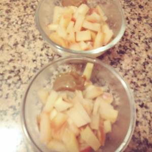 Manzanas al horno con dulce de leche (bajas calorías)