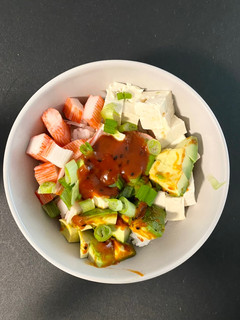 A picture of Korean Tofu and Kani Bowl.
