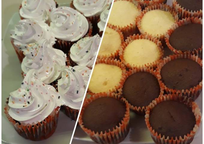 Cupcakes de vainilla o chocolate Receta de Bibi Anachuri- Cookpad