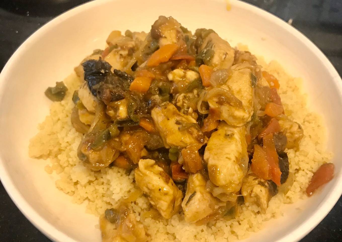 Cous cous con pollo y verduras