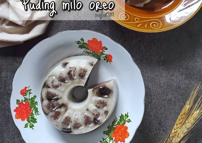 Puding milo oreo