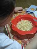 Fideos para mi nieta con manteca